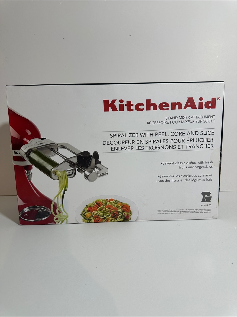 New In Box-KitchenAid Red and Silver Spiralizer Stand Mixer Attachment